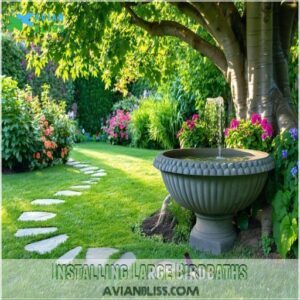 Installing Large Birdbaths