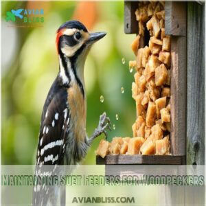 Maintaining Suet Feeders for Woodpeckers