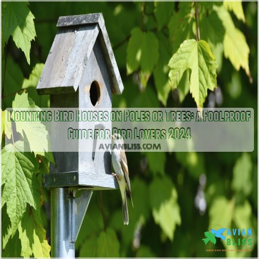 mounting bird houses on poles or trees