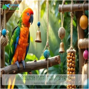 Offering Toys and Perches