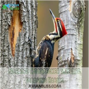 Pileated Woodpecker Size and Foraging Habits