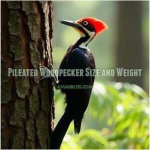 Pileated Woodpecker Size and Weight