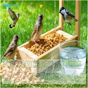 Preparing Dry Cat Food for Birds