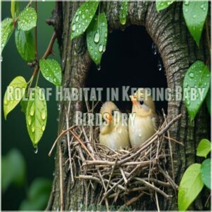 Role of Habitat in Keeping Baby Birds Dry