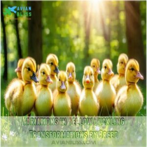 Variations in Yellow Duckling Transformations by Breed