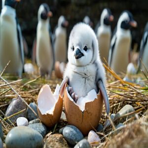 Baby Penguin Hatching and Nesting