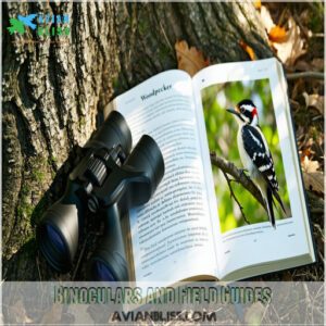 Binoculars and Field Guides