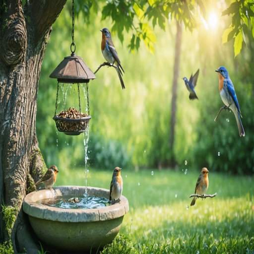 bird bath and feeder combos