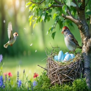 Breeding and Nesting Habits of Red-Headed Sparrows