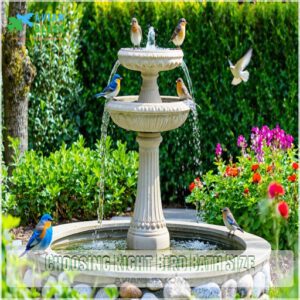 Choosing Right Bird Bath Size