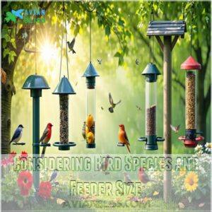 Considering Bird Species and Feeder Size