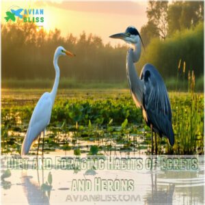 Diet and Foraging Habits of Egrets and Herons