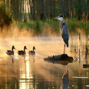 Examples of Aquatic Birds Like Ducks and Herons