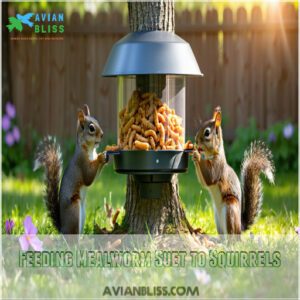 Feeding Mealworm Suet to Squirrels