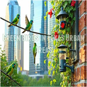 Green Birds in Texas Urban Areas