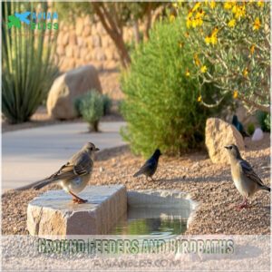 Ground Feeders and Birdbaths