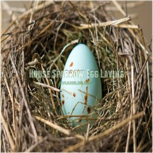 House Sparrow Egg Laying