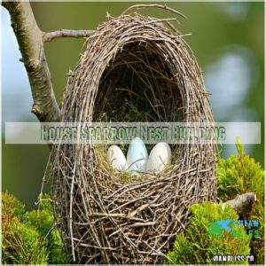 House Sparrow Nest Building