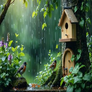 Human Assistance for Birds in Rain