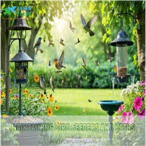 Maintaining Bird Feeders and Baths