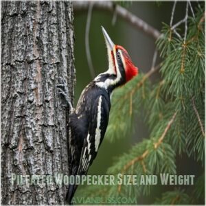 Pileated Woodpecker Size and Weight