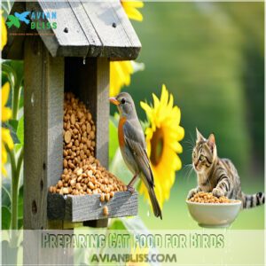 Preparing Cat Food for Birds