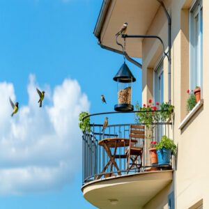 Rail-Mounted Bird Feeders for Balconies