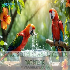 Regular Bathing and Hydration for Birds