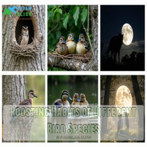 Roosting Habits of Different Bird Species