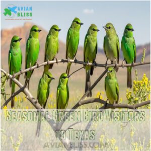 Seasonal Green Bird Visitors to Texas