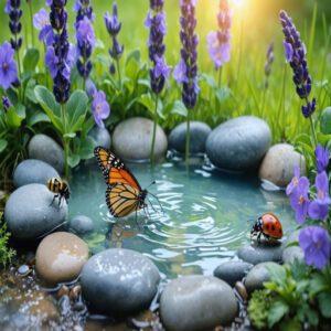 shallow bird bath for pollinators