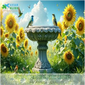 Sunflower Bird Bath Motifs