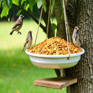 Using a Tray Feeder for Pumpkin Seeds