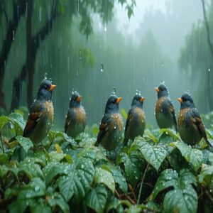 what do birds do when it rains