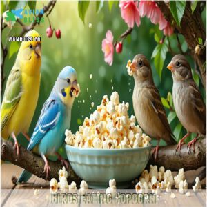 Birds Eating Popcorn