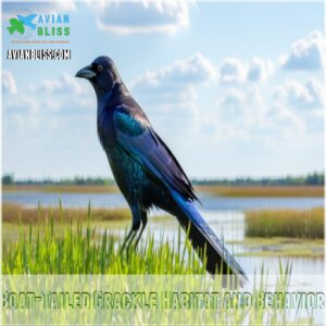 Boat-Tailed Grackle Habitat and Behavior