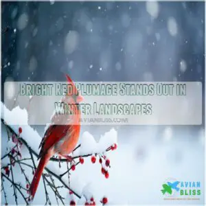 Bright Red Plumage Stands Out in Winter Landscapes