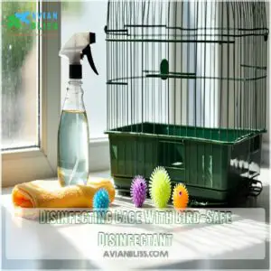 Disinfecting Cage With Bird-Safe Disinfectant