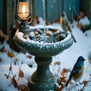 diy bird bath winter birds