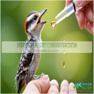 Feeding Baby Woodpeckers