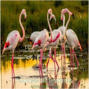 Flamingos and Spoonbills