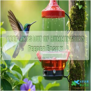 keep ants out of hummingbird feeder