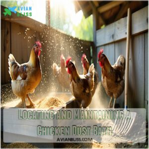 Locating and Maintaining a Chicken Dust Bath