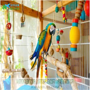 Offering Toys and Perches