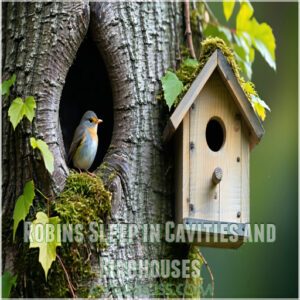 Robins Sleep in Cavities and Birdhouses