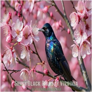 Shiny Black Birds in Virginia