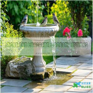 Stone and Concrete Birdbath Options