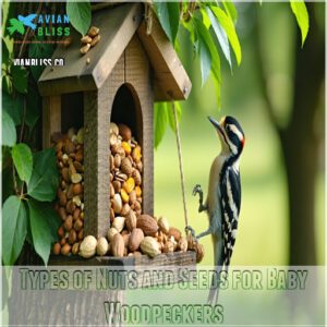 Types of Nuts and Seeds for Baby Woodpeckers