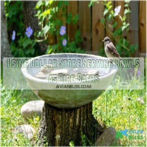 Using Dollar Store Serving Bowls as Bird Baths