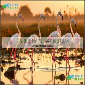 Flamingos and Spoonbills